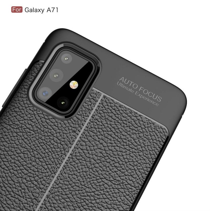 Θήκη Samsung Galaxy A71 Δερμάτινο Εφέ Litchi Double Line