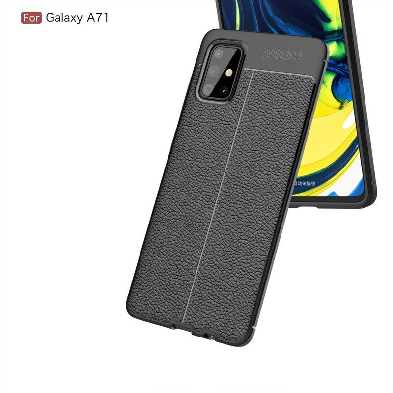 Θήκη Samsung Galaxy A71 Δερμάτινο Εφέ Litchi Double Line