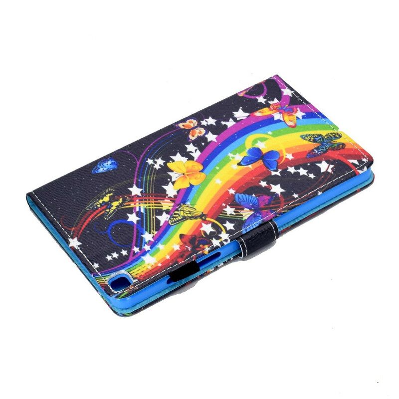 Κάλυμμα Samsung Galaxy Tab A7 Lite Πεταλούδες Ουράνιο Τόξο