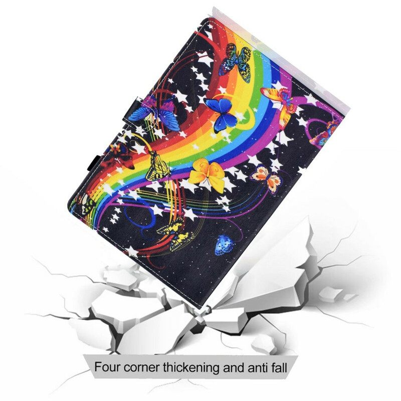 Κάλυμμα Samsung Galaxy Tab A7 Lite Πεταλούδες Ουράνιο Τόξο
