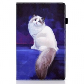 θηκη πορτοφολι Samsung Galaxy Tab A7 Lite Άσπρη Γάτα
