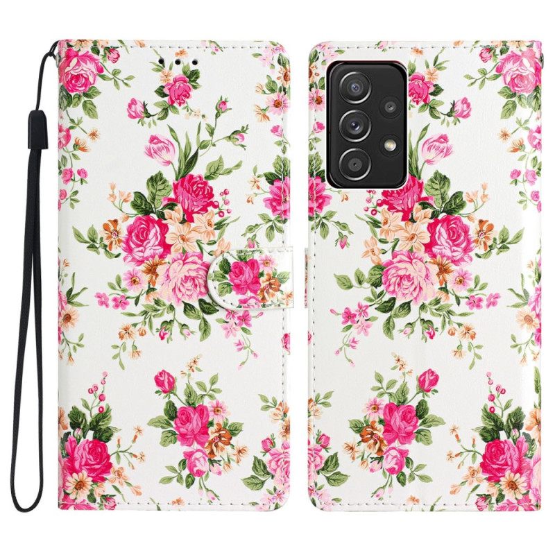 Κάλυμμα Samsung Galaxy A53 5G με κορδονι Strap Liberty Flowers