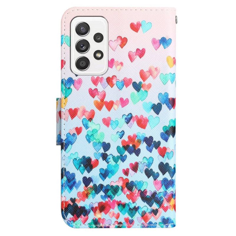 Κάλυμμα Samsung Galaxy A53 5G με κορδονι Strappy Hearts Rain