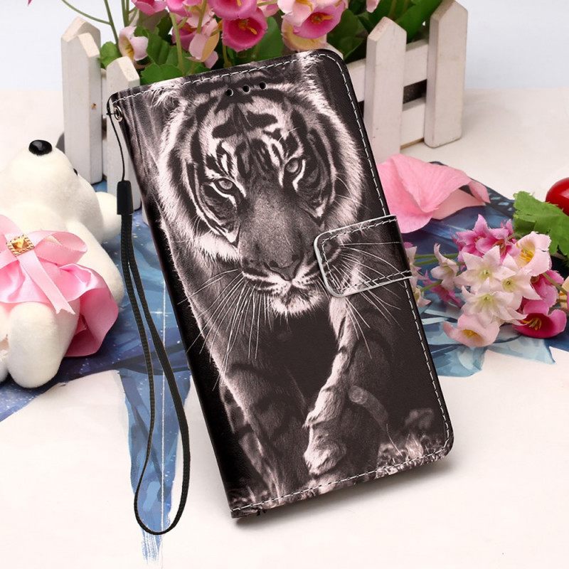 Κάλυμμα Samsung Galaxy A53 5G με κορδονι Strappy Night Tiger