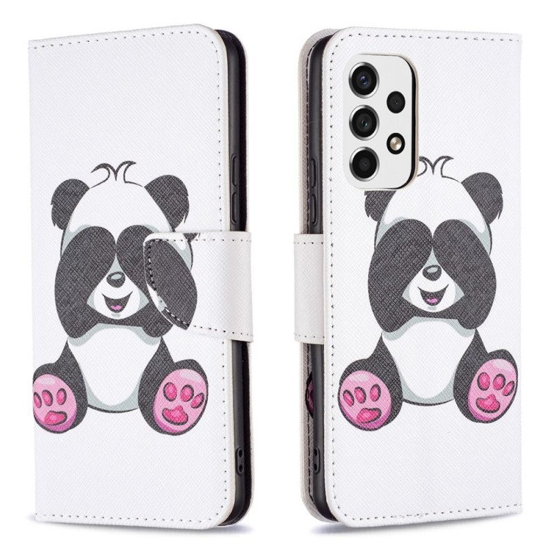 Θήκη Flip Samsung Galaxy A53 5G Panda Fun