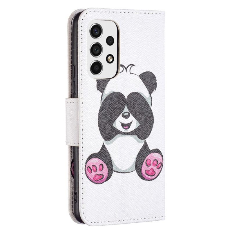 Θήκη Flip Samsung Galaxy A53 5G Panda Fun