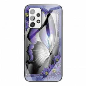 θηκη κινητου Samsung Galaxy A53 5G Μωβ Butterfly Tempered Glass