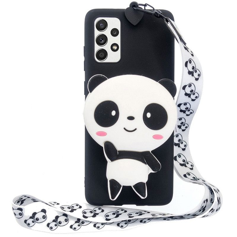 Θήκη Samsung Galaxy A53 5G 3d Panda Με Κορδόνι Carabiner