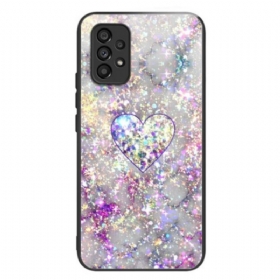 Θήκη Samsung Galaxy A53 5G Glitter Heart Tempered Glass