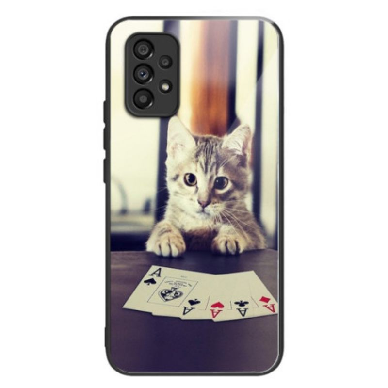 Θήκη Samsung Galaxy A53 5G Poker Cat Tempered Glass