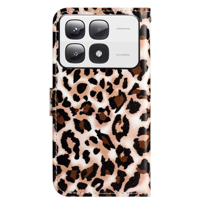 Δερματινη Θηκη Xiaomi 14t Pro Leopard Print Σιλικόνης