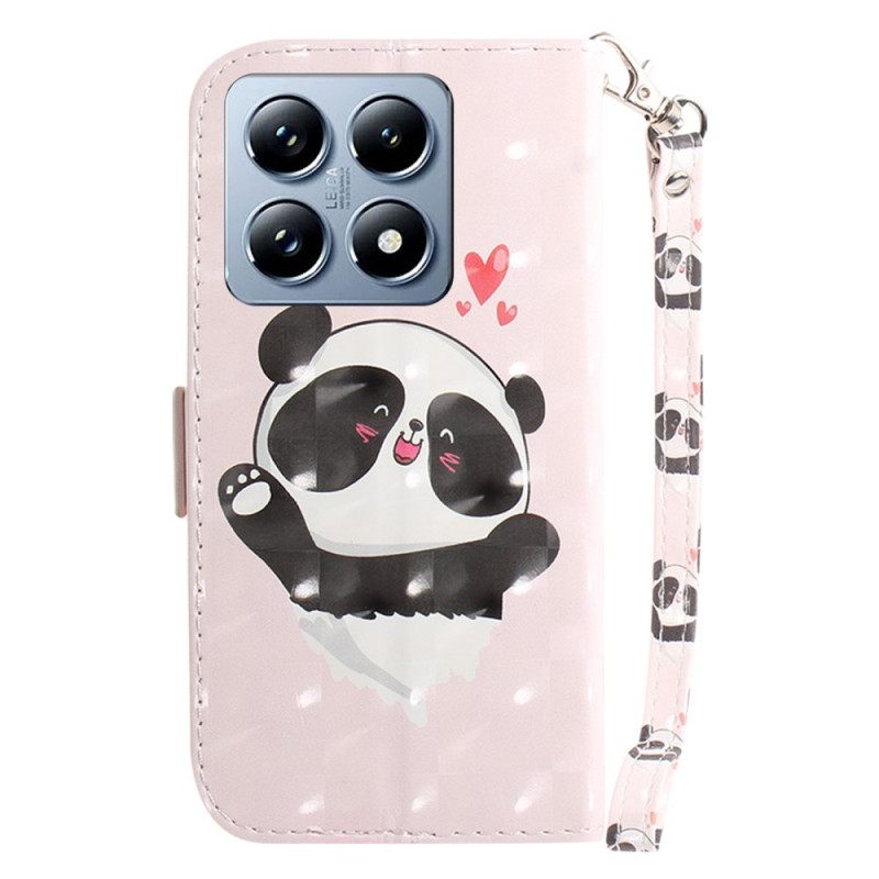 Θηκη Κινητου Xiaomi 14t Pro Θήκες Κινητών Panda Love With Strap