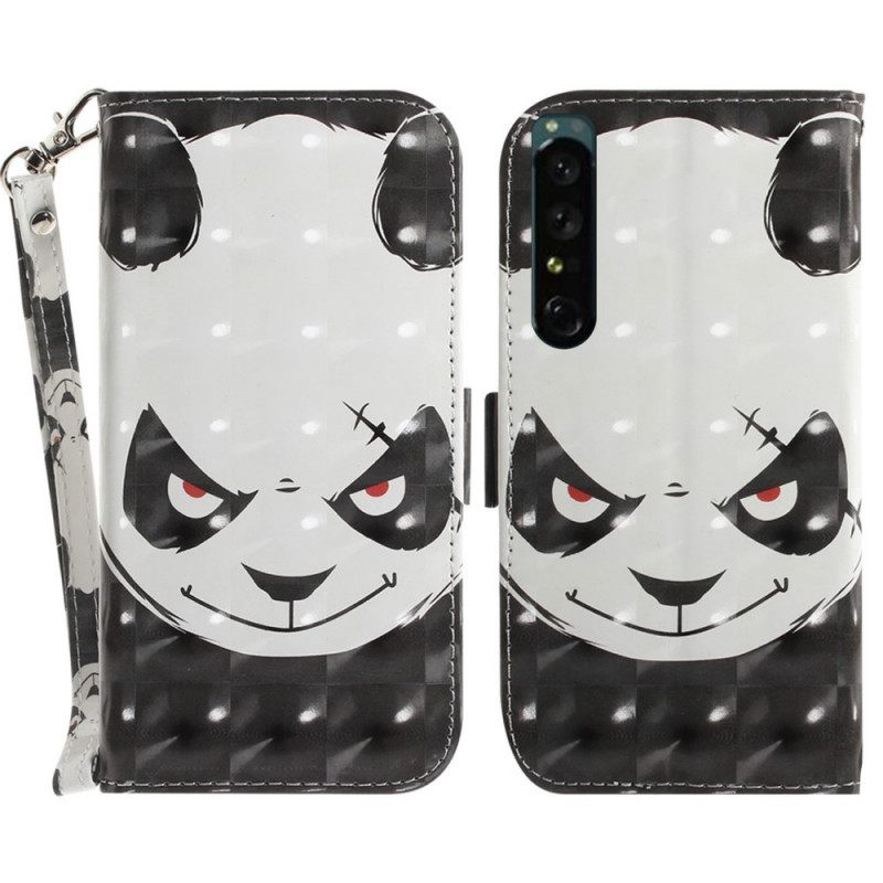 δερματινη θηκη Sony Xperia 1 IV με κορδονι Strappy Panda