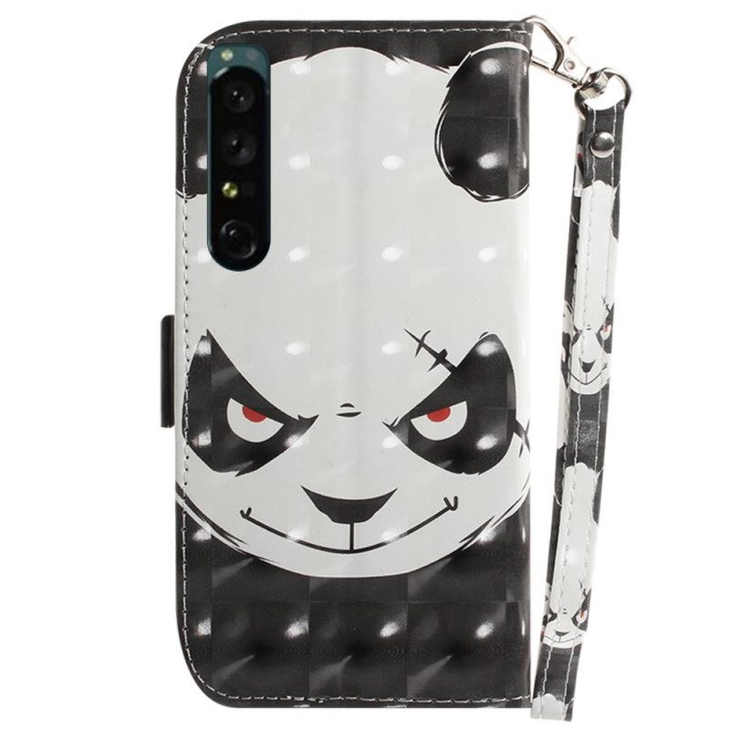 δερματινη θηκη Sony Xperia 1 IV με κορδονι Strappy Panda