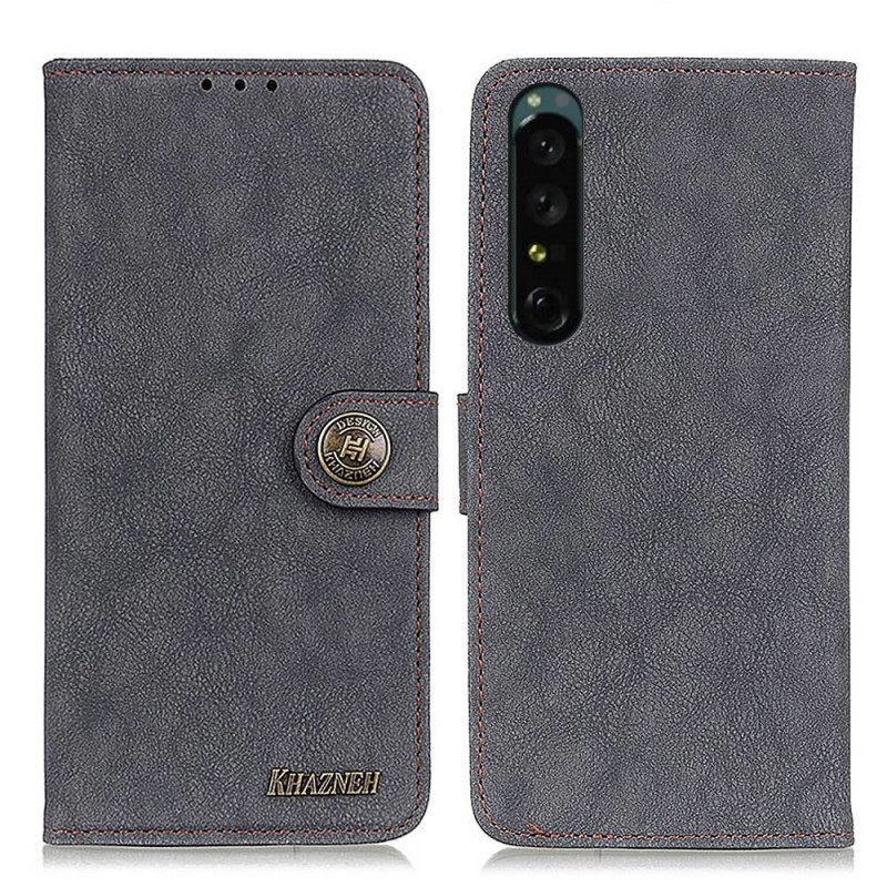 Θήκη Flip Sony Xperia 1 IV Vintage Khazneh Split Leather