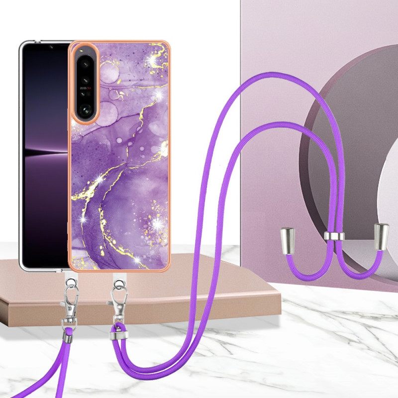 Θήκη Sony Xperia 1 IV με κορδονι Με Μαρμάρινο Κορδόνι