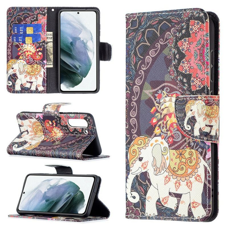 Κάλυμμα Samsung Galaxy S21 FE Ethnic Elephants Mandala