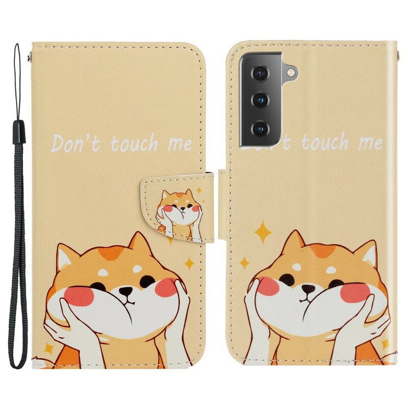 Κάλυμμα Samsung Galaxy S21 FE με κορδονι Cat Don't Touch Me With Strap