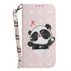 Κάλυμμα Samsung Galaxy S21 FE με κορδονι Panda Love With Lanyard