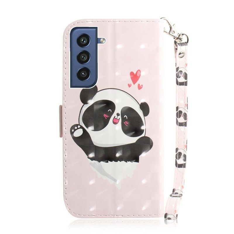 Κάλυμμα Samsung Galaxy S21 FE με κορδονι Panda Love With Lanyard