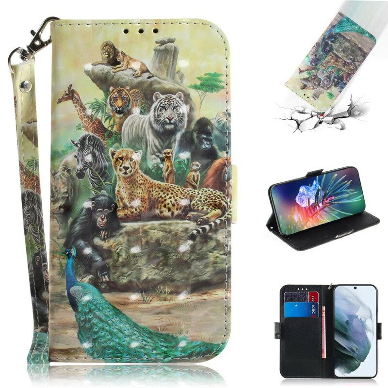 Κάλυμμα Samsung Galaxy S21 FE με κορδονι Thong Safari Animals