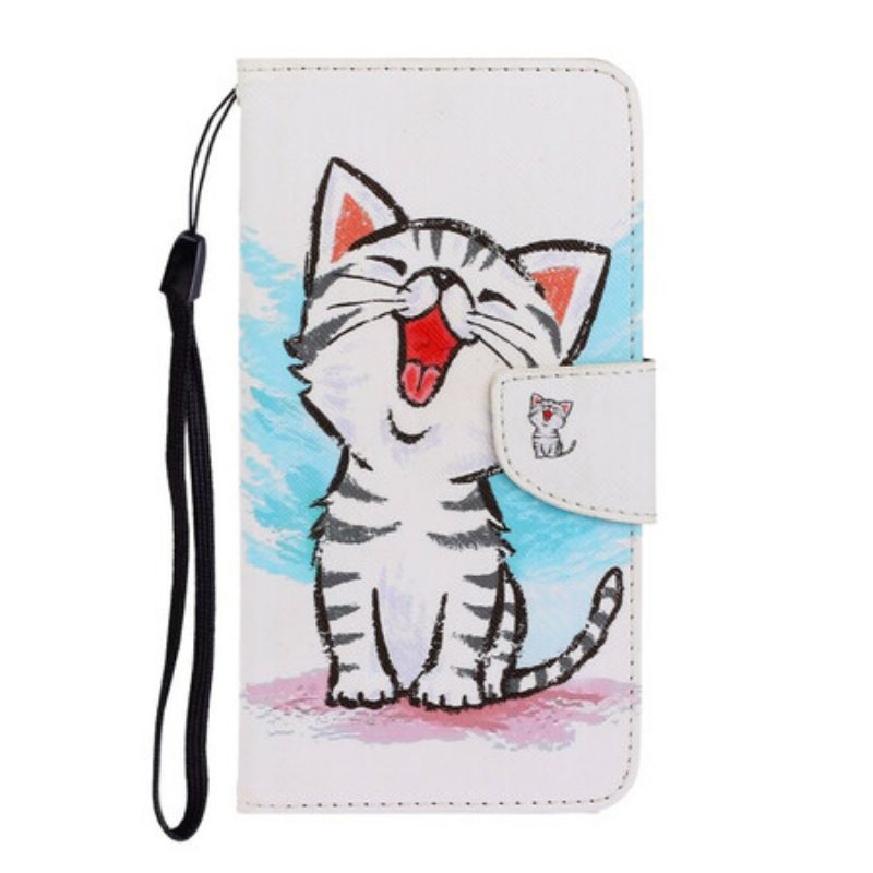 Θήκη Flip Samsung Galaxy S21 FE με κορδονι Strappy Color Kitten