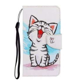 Θήκη Flip Samsung Galaxy S21 FE με κορδονι Strappy Color Kitten