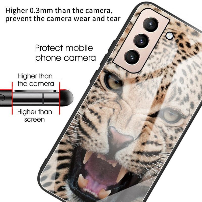 θηκη κινητου Samsung Galaxy S21 FE Leopard Tempered Glass