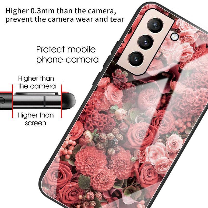 θηκη κινητου Samsung Galaxy S21 FE Rose Flowers Tempered Glass