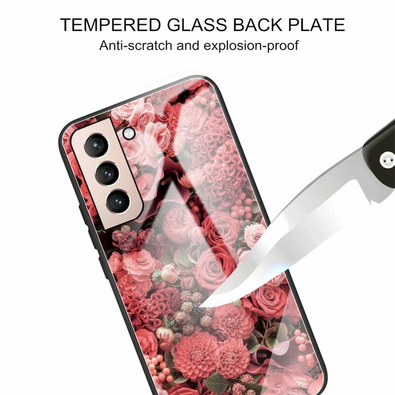 θηκη κινητου Samsung Galaxy S21 FE Rose Flowers Tempered Glass