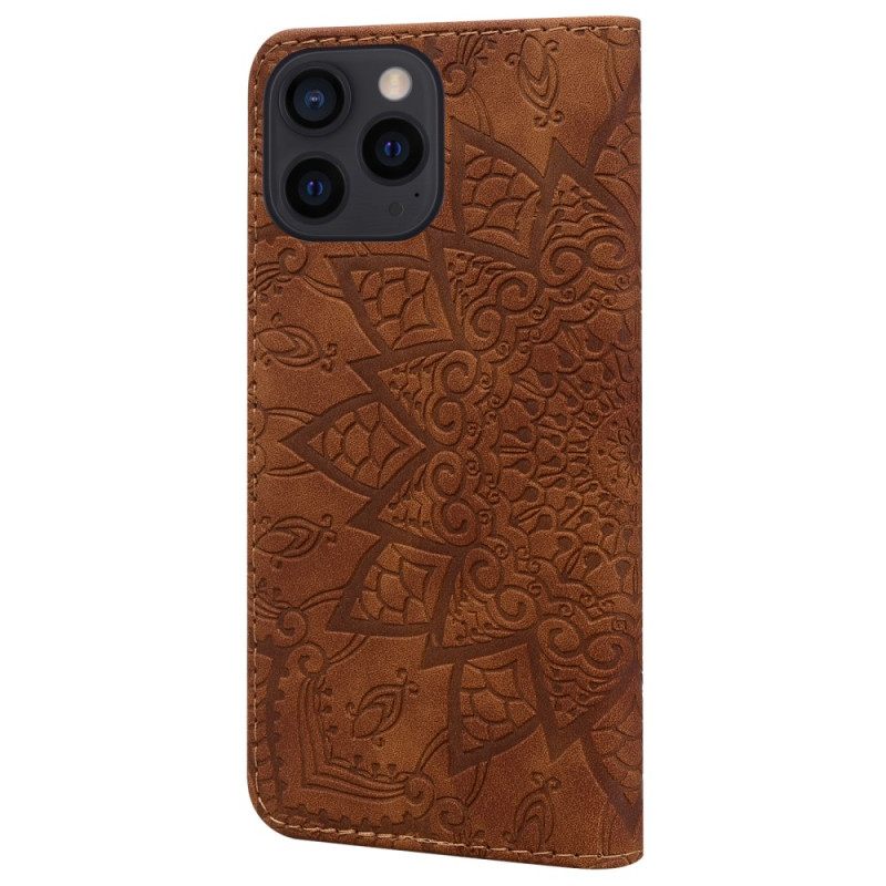 Θήκη Flip iPhone 15 Pro Max Εκτύπωση Mandala