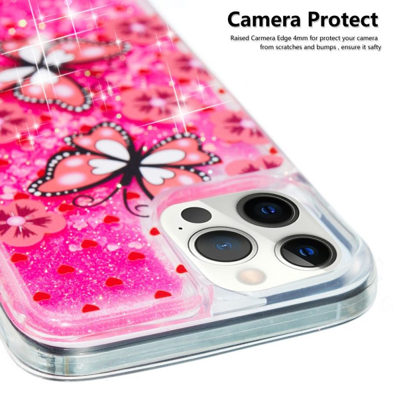 Θήκη iPhone 15 Pro Max Πεταλούδες Glitter