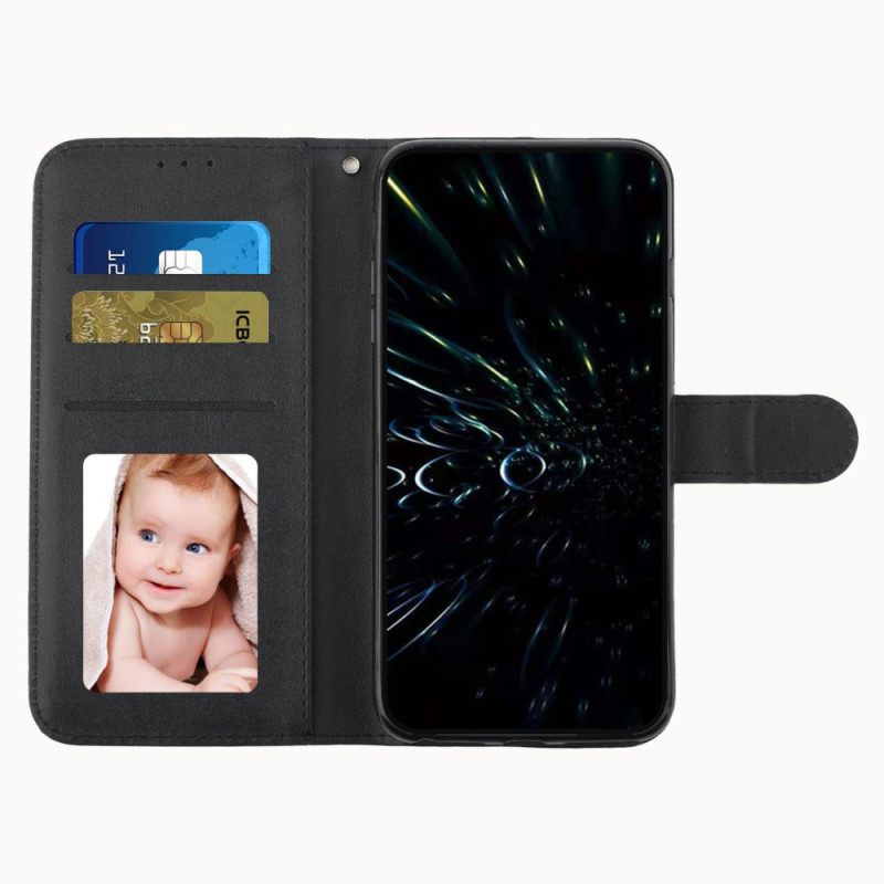 Θήκη Flip Oppo Reno 7 με κορδονι Strappy Geo Leather Effect