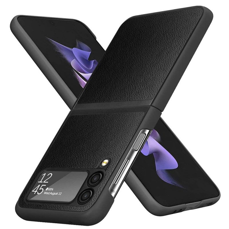 Θήκη Samsung Galaxy Z Flip 3 5G Θήκη Flip Litchi Leather Style 2 Τεμάχια