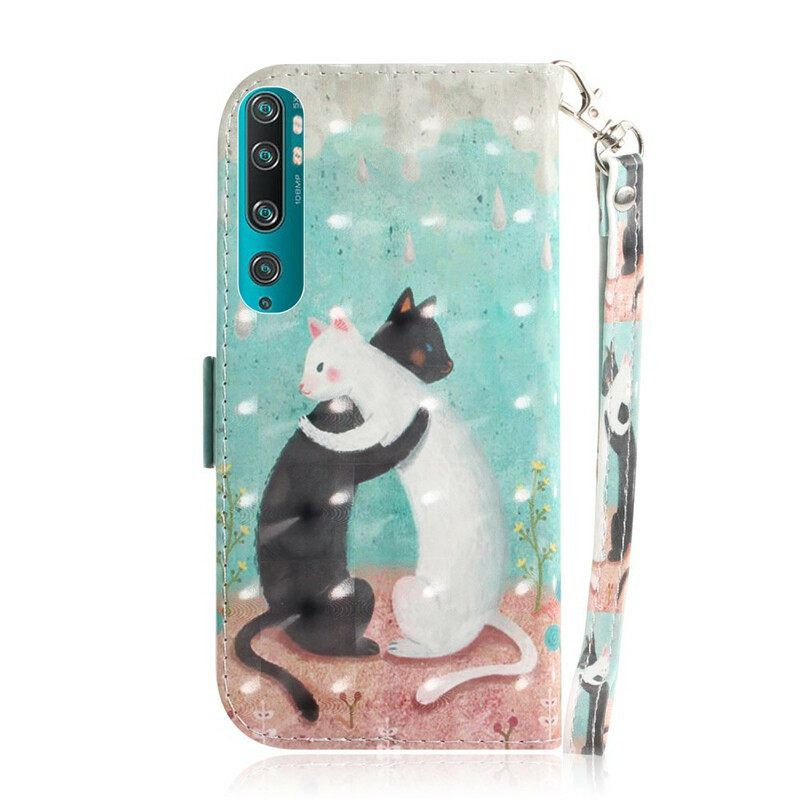 Θήκη Flip Xiaomi Mi 10 / 10 Pro με κορδονι Strappy Cat Friends