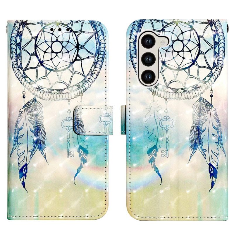 Δερματινη Θηκη Samsung Galaxy S24 5g Blue Watercolor Dream Catcher