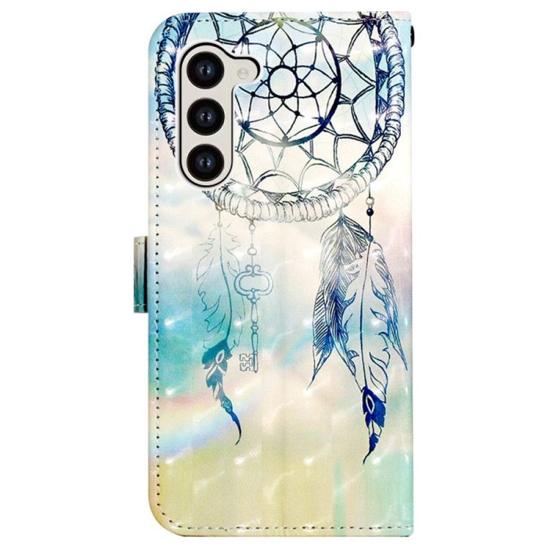 Δερματινη Θηκη Samsung Galaxy S24 5g Blue Watercolor Dream Catcher