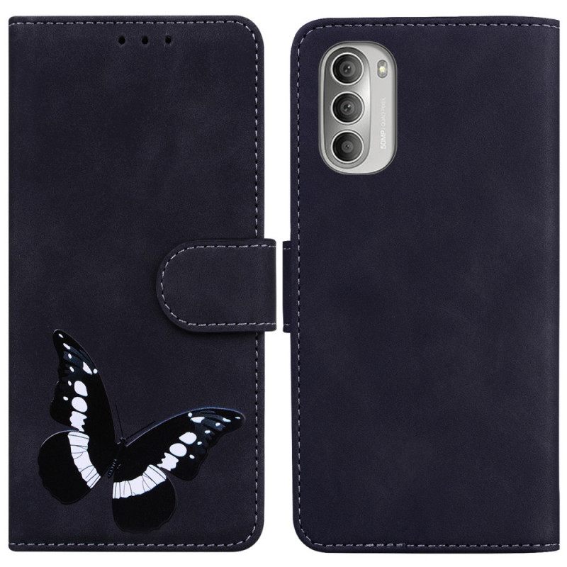 δερματινη θηκη Moto G51 5G Skin-touch Butterfly