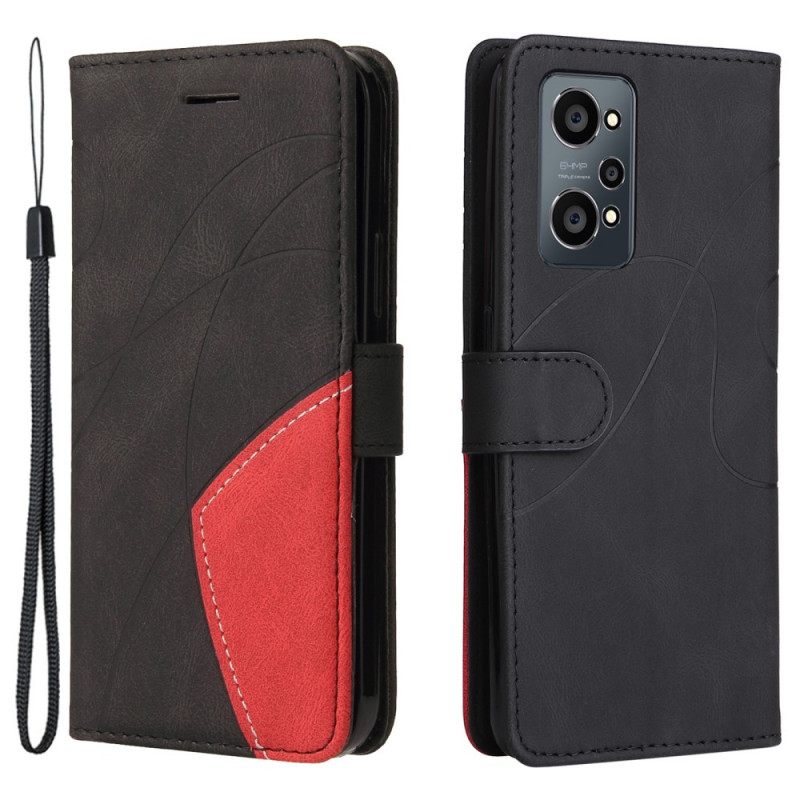 Κάλυμμα Realme GT Neo 3T / Neo 2 Δίχρωμο Signature Faux Leather