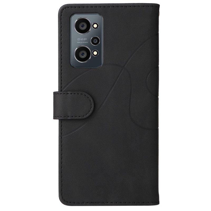 Κάλυμμα Realme GT Neo 3T / Neo 2 Δίχρωμο Signature Faux Leather