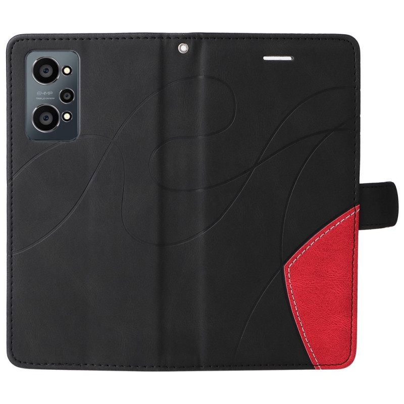 Κάλυμμα Realme GT Neo 3T / Neo 2 Δίχρωμο Signature Faux Leather