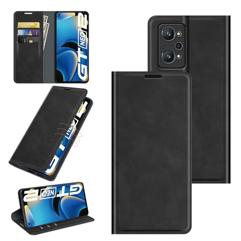 θηκη κινητου Realme GT Neo 3T / Neo 2 Θήκη Flip Εφέ Silk Soft Leather