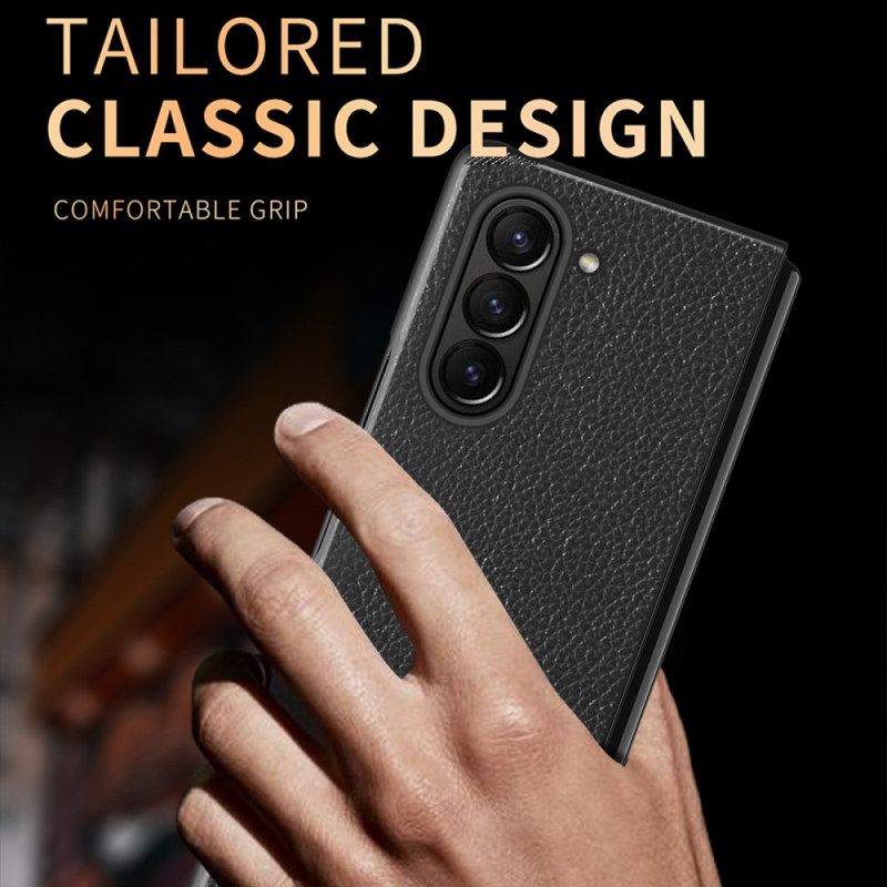 Κάλυμμα Samsung Galaxy Z Fold 6 Litchi Faux Leather