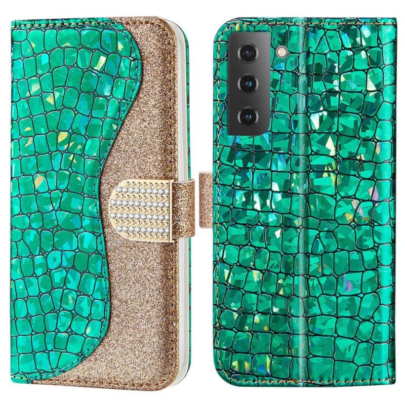 δερματινη θηκη Samsung Galaxy S23 5G Crocodile Diamonds