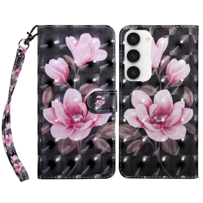 δερματινη θηκη Samsung Galaxy S23 5G με κορδονι Strappy Floral