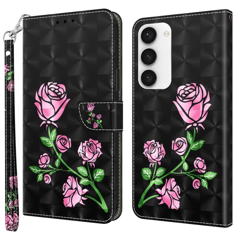 Κάλυμμα Samsung Galaxy S23 5G με κορδονι Strappy Graphic Rose