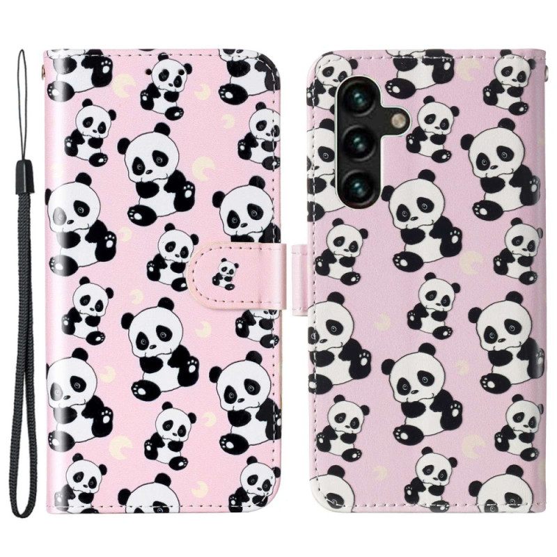 Κάλυμμα Samsung Galaxy S23 5G με κορδονι Strappy Pandas