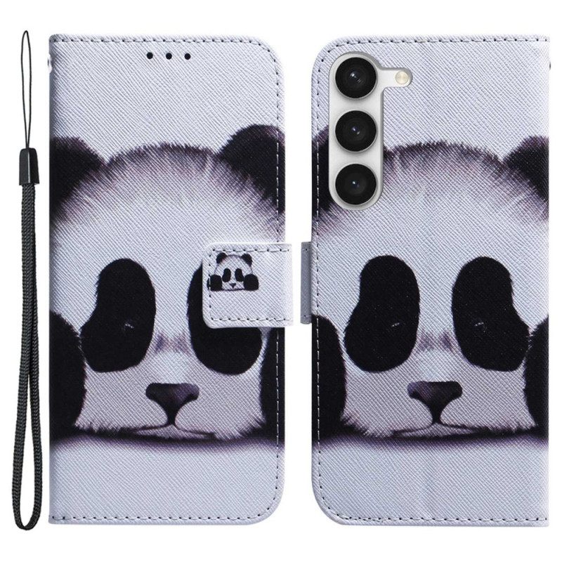 Θήκη Flip Samsung Galaxy S23 5G με κορδονι Το Lanyard Panda Μου