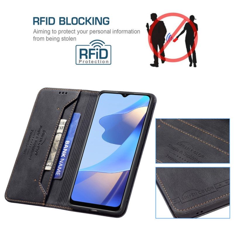 θηκη κινητου Oppo A16 / A16s Θήκη Flip Ράψιμο Binfen Color Rfid