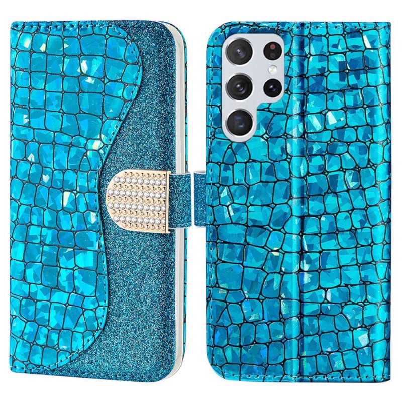 Κάλυμμα Samsung Galaxy S23 Ultra 5G Crocodile Diamonds